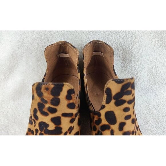Shoe Boots Leather Leopard Print Low Heel - Picture 6 of 11
